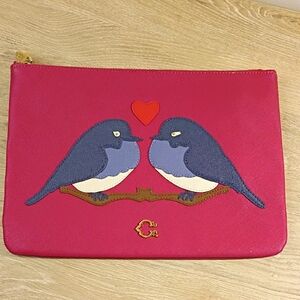 C. Wonder Lovebirds Zip Top Clutch Pouch